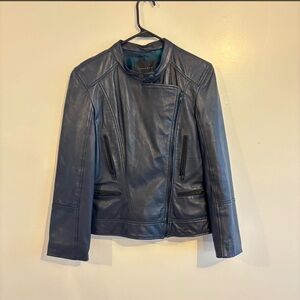 Sanctuary Navy Leather Jacket